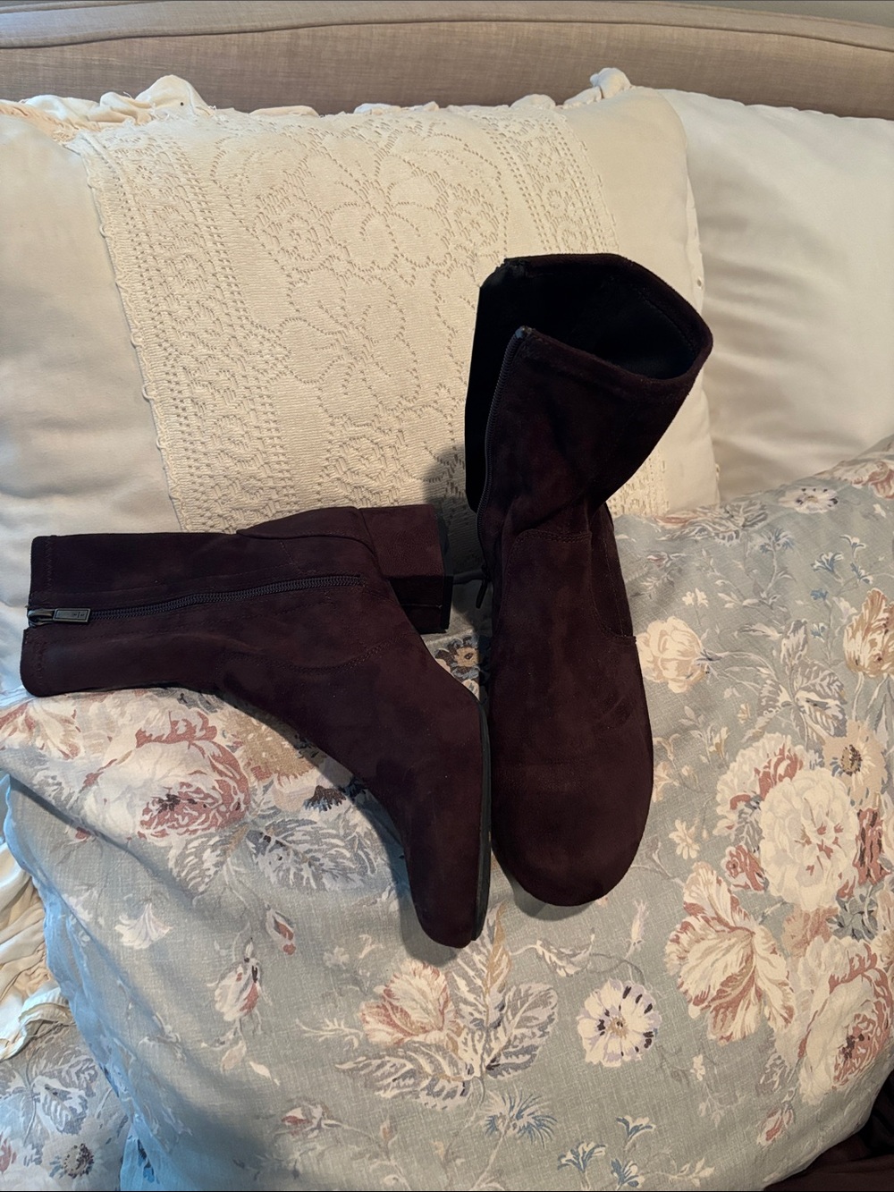 Kenneth Cole Reaction Women's Suede Ankle Boots in Plum